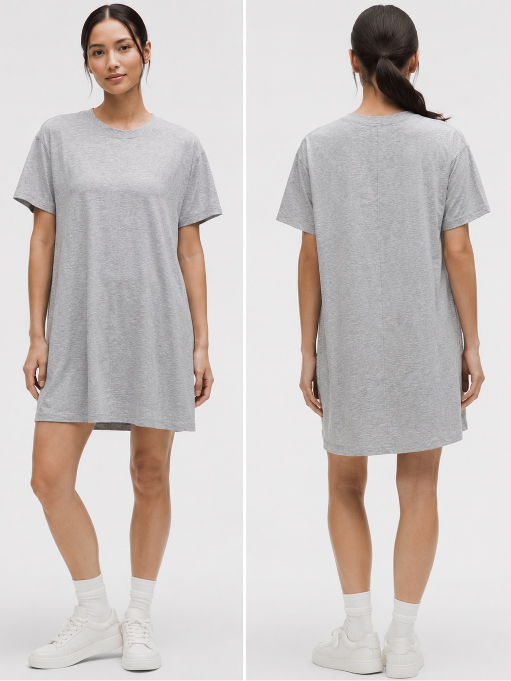 NWT 🩶 Lululemon All Yours Tee Dress | Heathered Silver Drop | Size 6